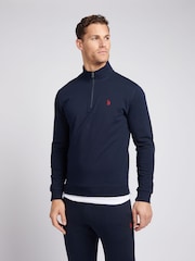 U.S. Polo Assn. Dark Blue Mens Classic Fit Quarter Zip Sweatshirt - Image 1 of 7