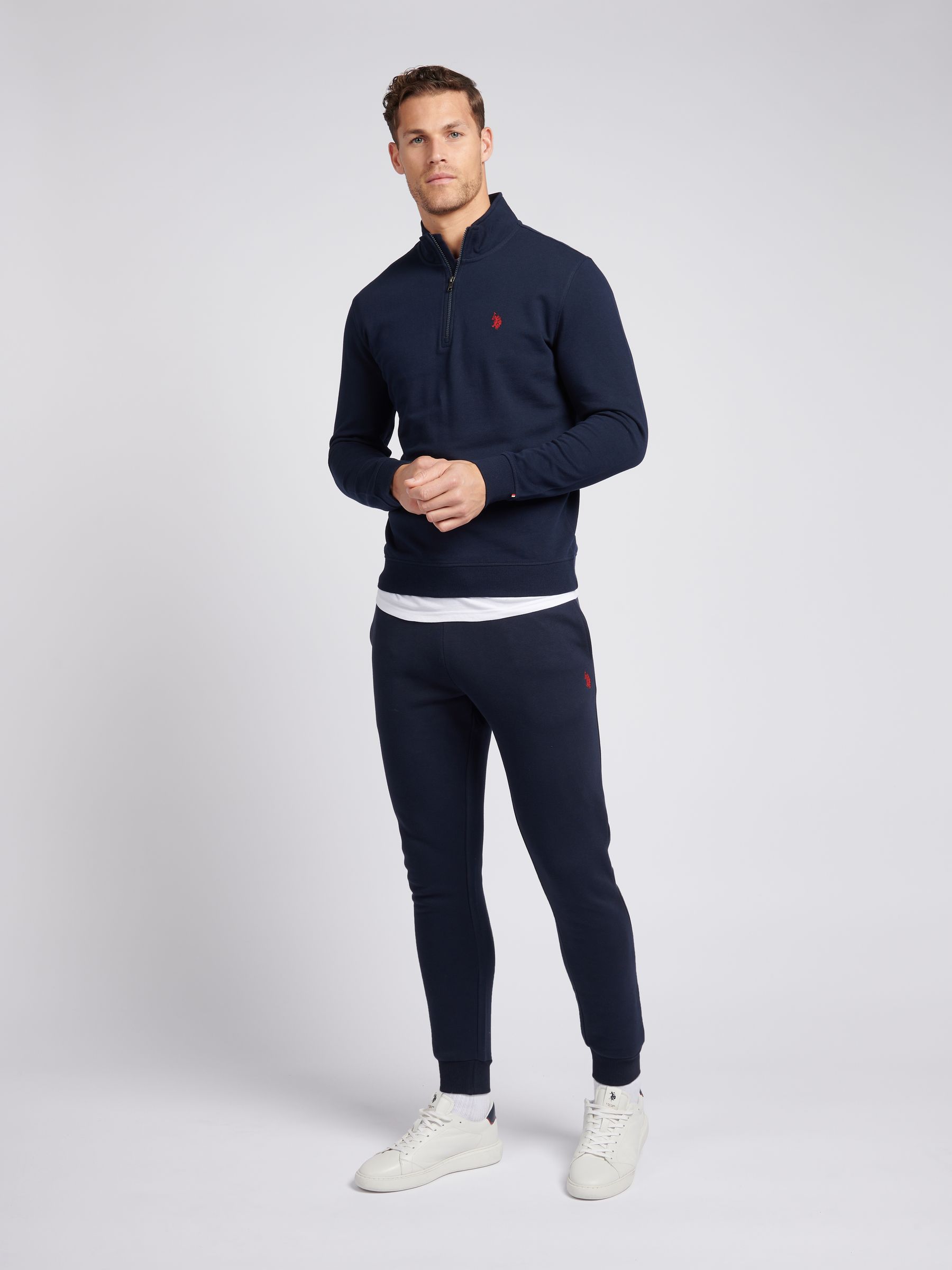 Buy U.S. Polo Assn. Dark Blue Mens Classic Fit Quarter Zip