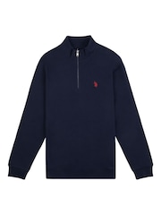 U.S. Polo Assn. Dark Blue Mens Classic Fit Quarter Zip Sweatshirt - Image 5 of 7