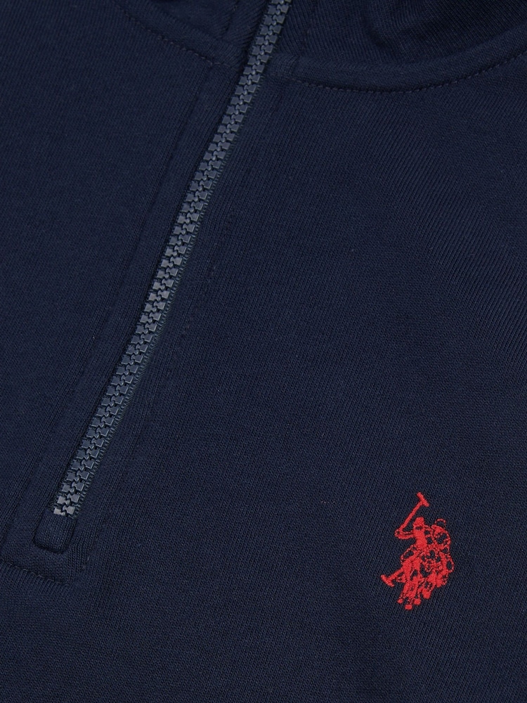 U.S. Polo Assn. Dark Blue Mens Classic Fit Quarter Zip Sweatshirt - Image 7 of 7