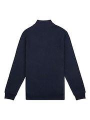 U.S. Polo Assn. Blue Mens Classic Fit Luxe Funnel Tracksuit Top - Image 7 of 9