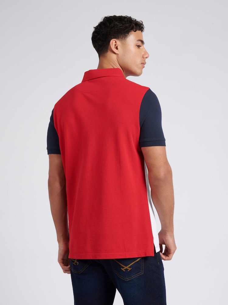 من U.S. Polo Assn. قميص بولو بخامة %100 قطن بتصميم قصَّات وخياطة للرجال تلبيس قياسي - صورة 2 من 9