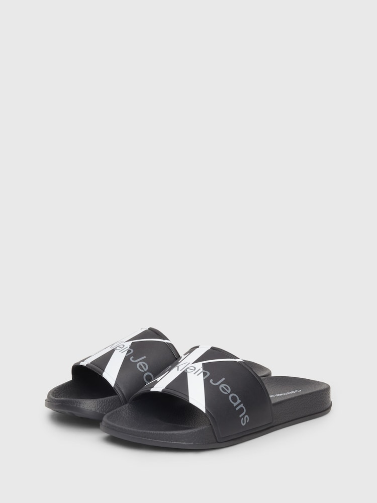 Calvin Klein Black Logo Pool Slides - Image 1 of 7