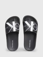 Calvin Klein Black Logo Pool Slides - Image 5 of 7