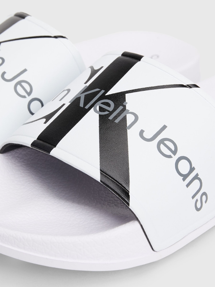 Calvin Klein White Logo Pool Slides - Image 7 of 7