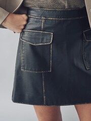 Urban Code Brown Faux Leather  A-Line Skirt - Image 4 of 4