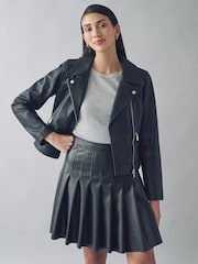 Urban Code Black Faux Leather Pleated Skirt - Image 1 of 7
