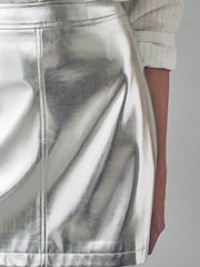 Urban Code Metallic A Line PU Mini Skirt - Image 4 of 4