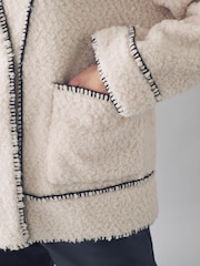 Urban Code Teddy Button Front Jacket With Stitch Detailing - صورة 5 من 5