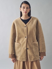 Urban Code Reversible Teddy Longline Jacket - صورة 1 من 3