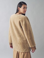 Urban Code Reversible Teddy Longline Jacket - صورة 2 من 3