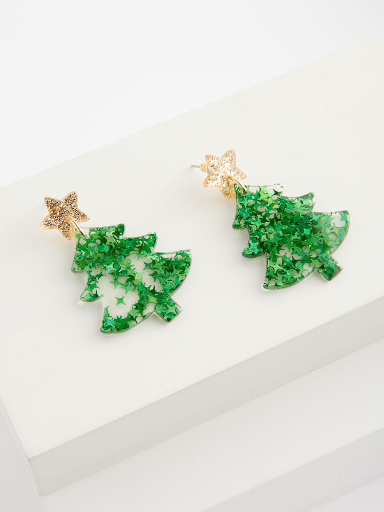 Glitter Green - قرط شكل شجرة الكريسماس - صورة 5 من 5 Glitter Green - قرط شكل شجرة الكريسماس - صورة 5 من 5