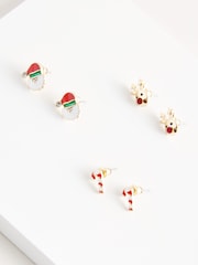 Multi Christmas Earrings Pack Made With Recycled Zinc - Image 3 of 3