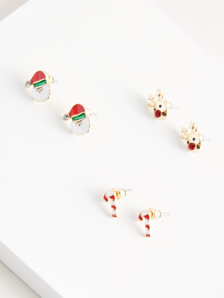 Multi Christmas Earrings Pack Made With Recycled Zinc - Image 3 of 3 Multi Christmas Earrings Pack Made With Recycled Zinc - Image 3 of 3
