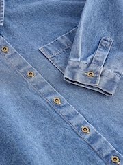 Black Flare 100% Cotton Leggings And Denim Shirt Set (3-16yrs) - Image 3 of 6