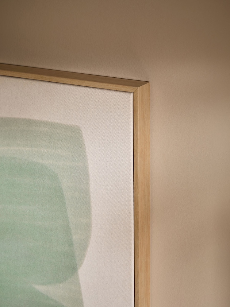 MADE.COM Kinney Turquoise Abstract Canvas Wall Art - Image 2 of 4