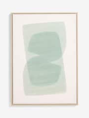 MADE.COM Kinney Turquoise Abstract Canvas Wall Art - Image 4 of 4
