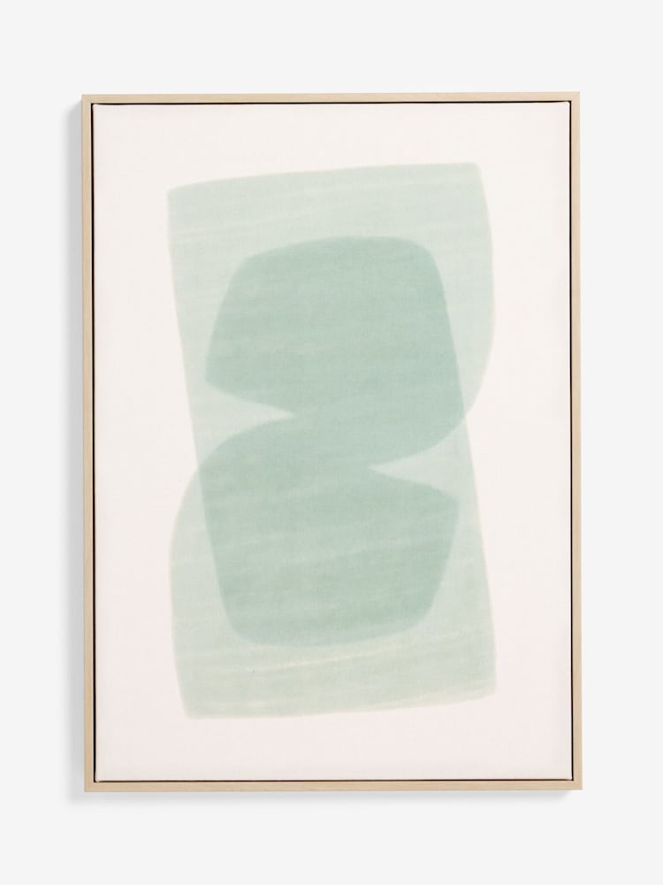 MADE.COM Kinney Turquoise Abstract Canvas Wall Art - Image 4 of 4