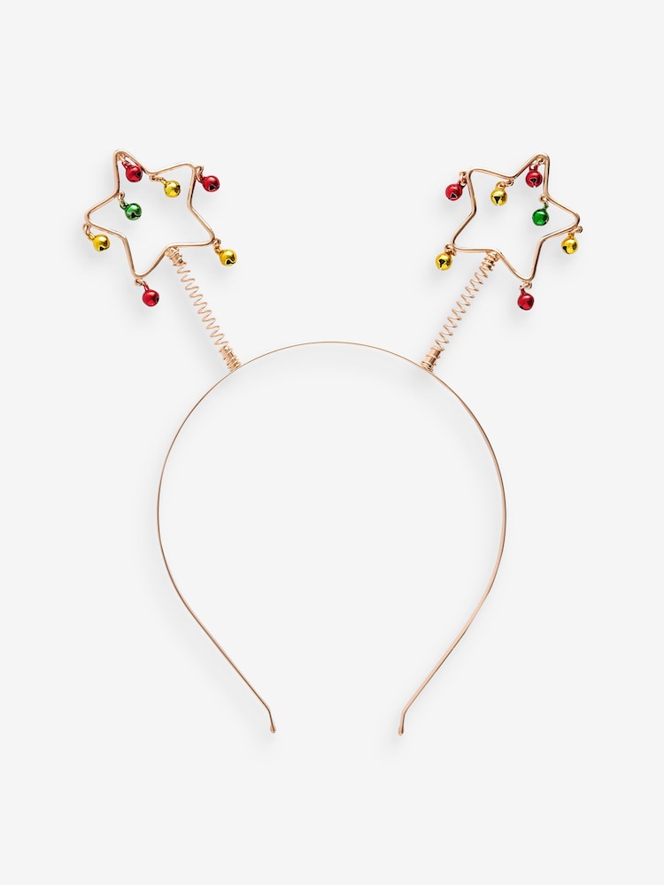 Gold Christmas Jingle Star Bopper Headband - Image 4 of 4 Gold Christmas Jingle Star Bopper Headband - Image 4 of 4