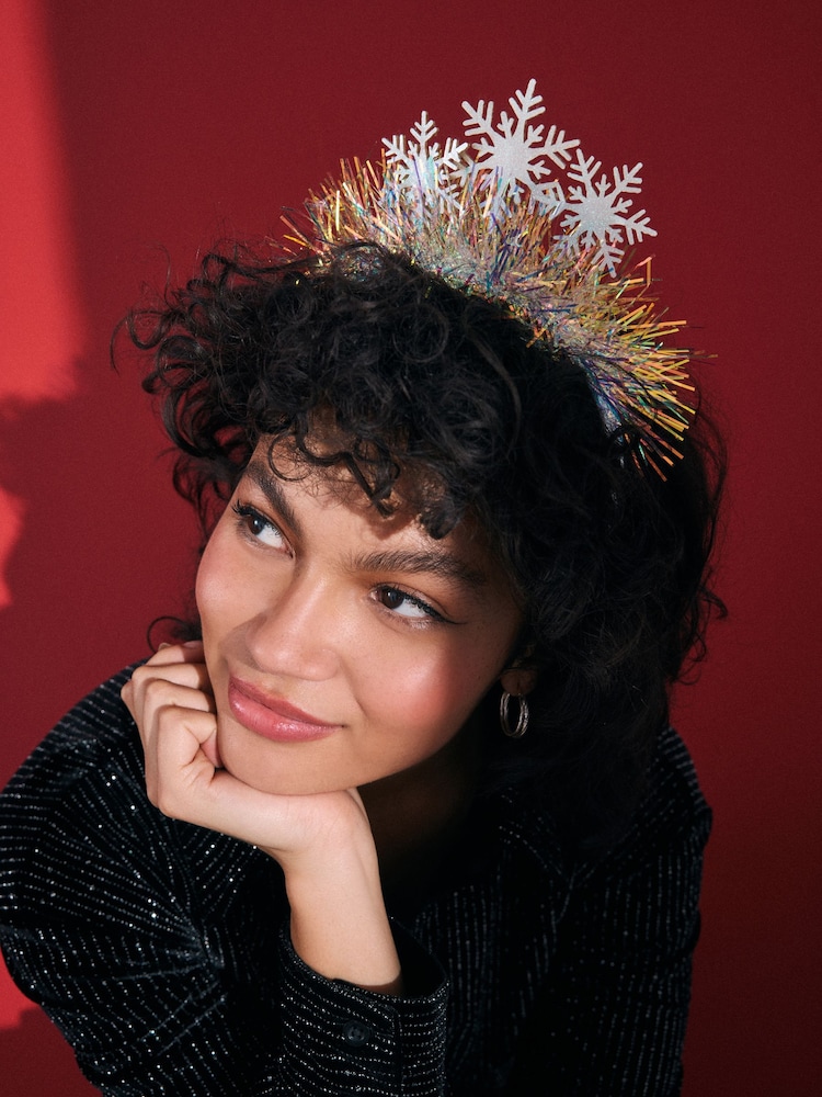Silver Tone Christmas Snowflake Headband - Image 1 of 5