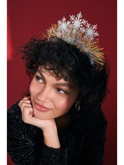 Silver Tone Christmas Snowflake Headband - Image 3 of 5
