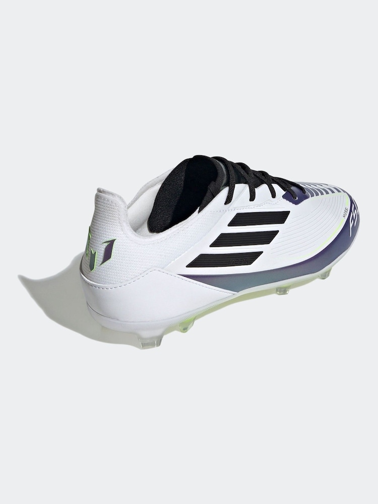 adidas White/Purple Kids F50 Pro Messi Firm Ground Boots - Image 10 of 10