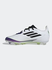 adidas White/Purple Kids F50 Pro Messi Firm Ground Boots - Image 8 of 10