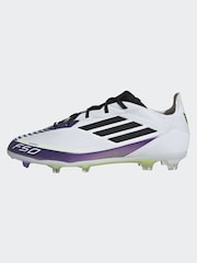 adidas White/Purple Kids F50 Pro Messi Firm Ground Boots - Image 9 of 10