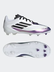 adidas White/Purple Messi F50 Kids League Firm/Multi-Ground Boots - Image 5 of 9
