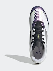 adidas White/Purple Messi F50 Kids League Firm/Multi-Ground Boots - Image 6 of 9