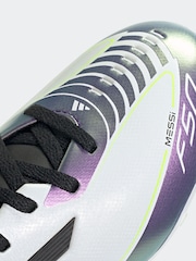 adidas White/Purple Messi F50 Kids League Firm/Multi-Ground Boots - Image 8 of 9