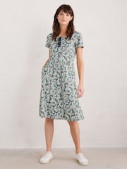 Seasalt Cornwall Green Enor Fit-and-Flare Dress - Image 1 of 5