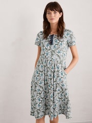 Seasalt Cornwall Green Enor Fit-and-Flare Dress - Image 3 of 5
