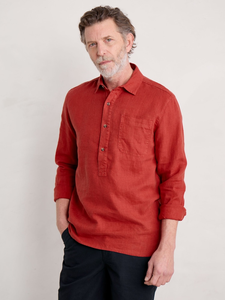 Seasalt Cornwall Red Mens Artist's Shirt - Image 1 of 5