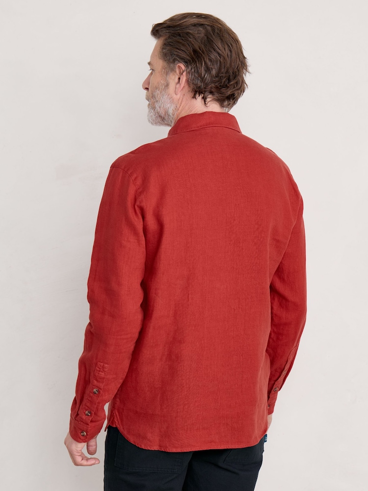 Seasalt Cornwall Red Mens Artist's Shirt - Image 2 of 5