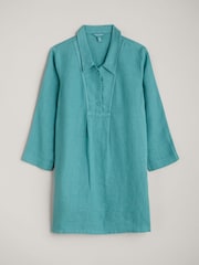 Seasalt Cornwall Green Tide Clock 3/4 Sleeve 100% Linen Tunic - Image 4 of 5