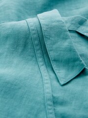 Seasalt Cornwall Green Tide Clock 3/4 Sleeve 100% Linen Tunic - Image 5 of 5
