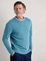 Seasalt Cornwall Blue Mens Bolitho Organic Cotton Sweatshirt - Image 1 of 5