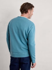 Seasalt Cornwall Blue Mens Bolitho Organic Cotton Sweatshirt - Image 2 of 5