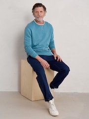 Seasalt Cornwall Blue Mens Bolitho Organic Cotton Sweatshirt - Image 3 of 5