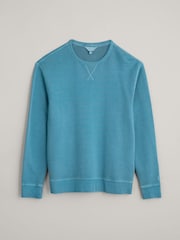 Seasalt Cornwall Blue Mens Bolitho Organic Cotton Sweatshirt - Image 4 of 5
