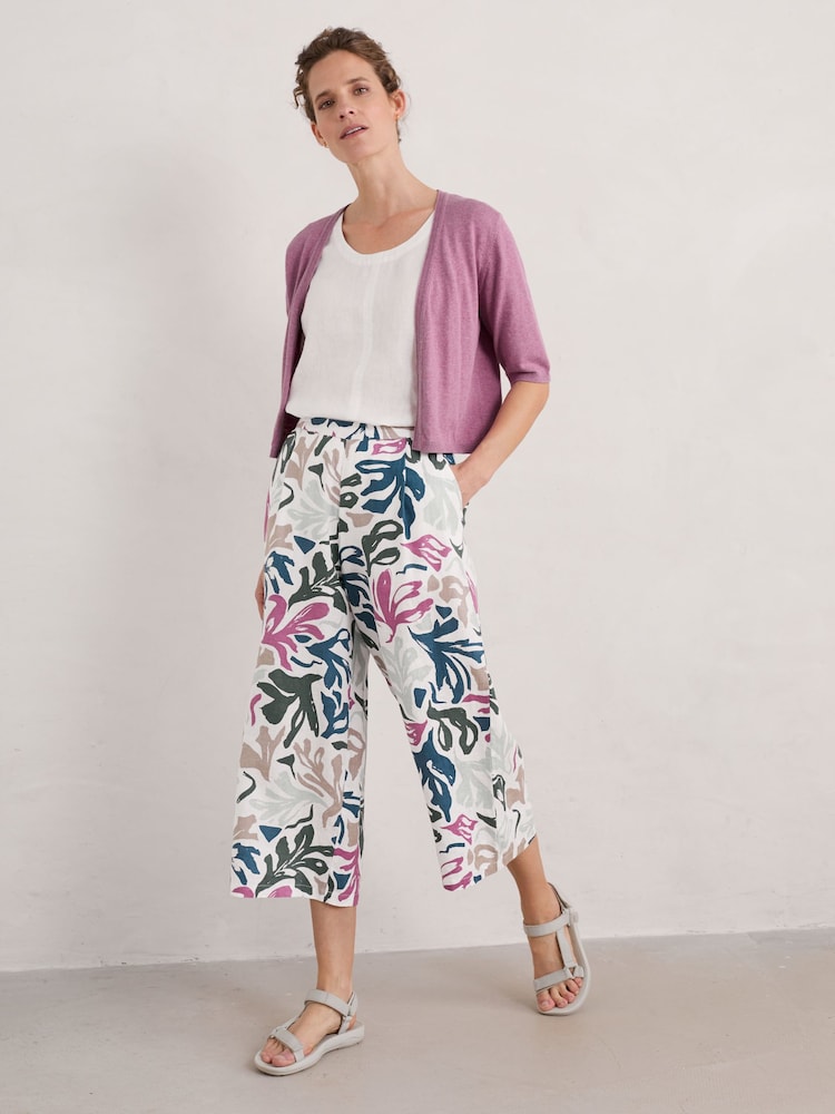 Seasalt Cornwall Multi Peaceful Haven 100% Linen Culottes - Image 1 of 7 Seasalt Cornwall Multi Peaceful Haven 100% Linen Culottes - Image 1 of 7