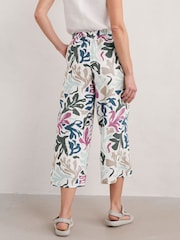 Seasalt Cornwall Multi Peaceful Haven 100% Linen Culottes - Image 2 of 7