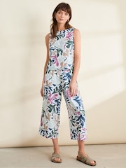Seasalt Cornwall Multi Peaceful Haven 100% Linen Culottes - Image 3 of 7