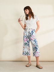 Seasalt Cornwall Multi Peaceful Haven 100% Linen Culottes - Image 4 of 7