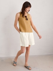 Seasalt Cornwall Yellow Lighthouse Station 100% Linen Vest - Image 1 of 5
