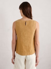 Seasalt Cornwall Yellow Lighthouse Station 100% Linen Vest - Image 2 of 5