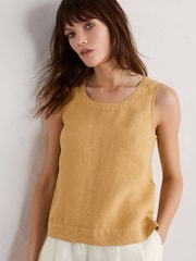 Seasalt Cornwall Yellow Lighthouse Station 100% Linen Vest - Image 3 of 5