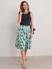 Seasalt Cornwall Green Jessica Grace A-line Jersey Skirt - Image 3 of 5