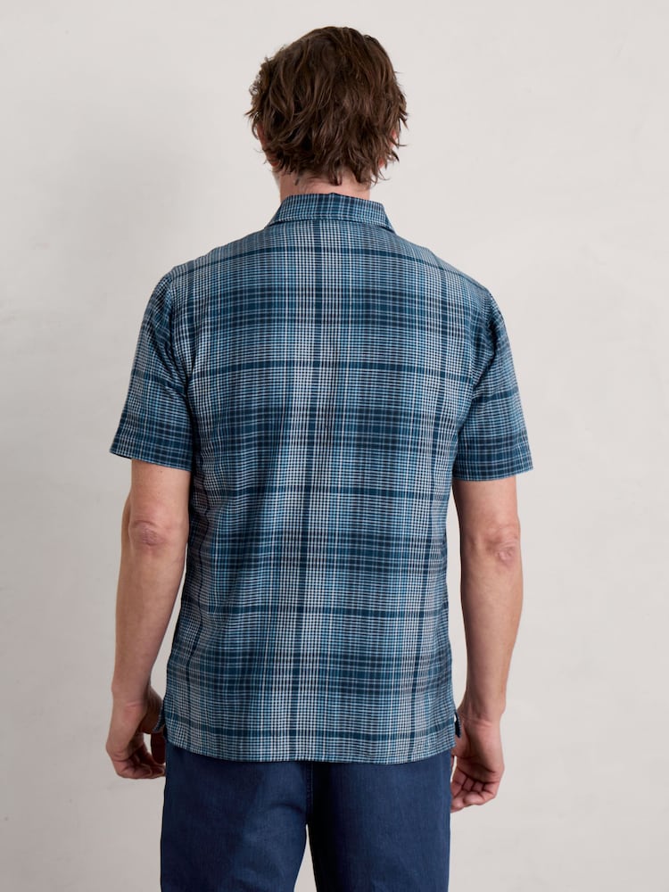 Seasalt Cornwall Blue Mens Skylight Cave Short Sleeve Shirt - Image 2 of 8